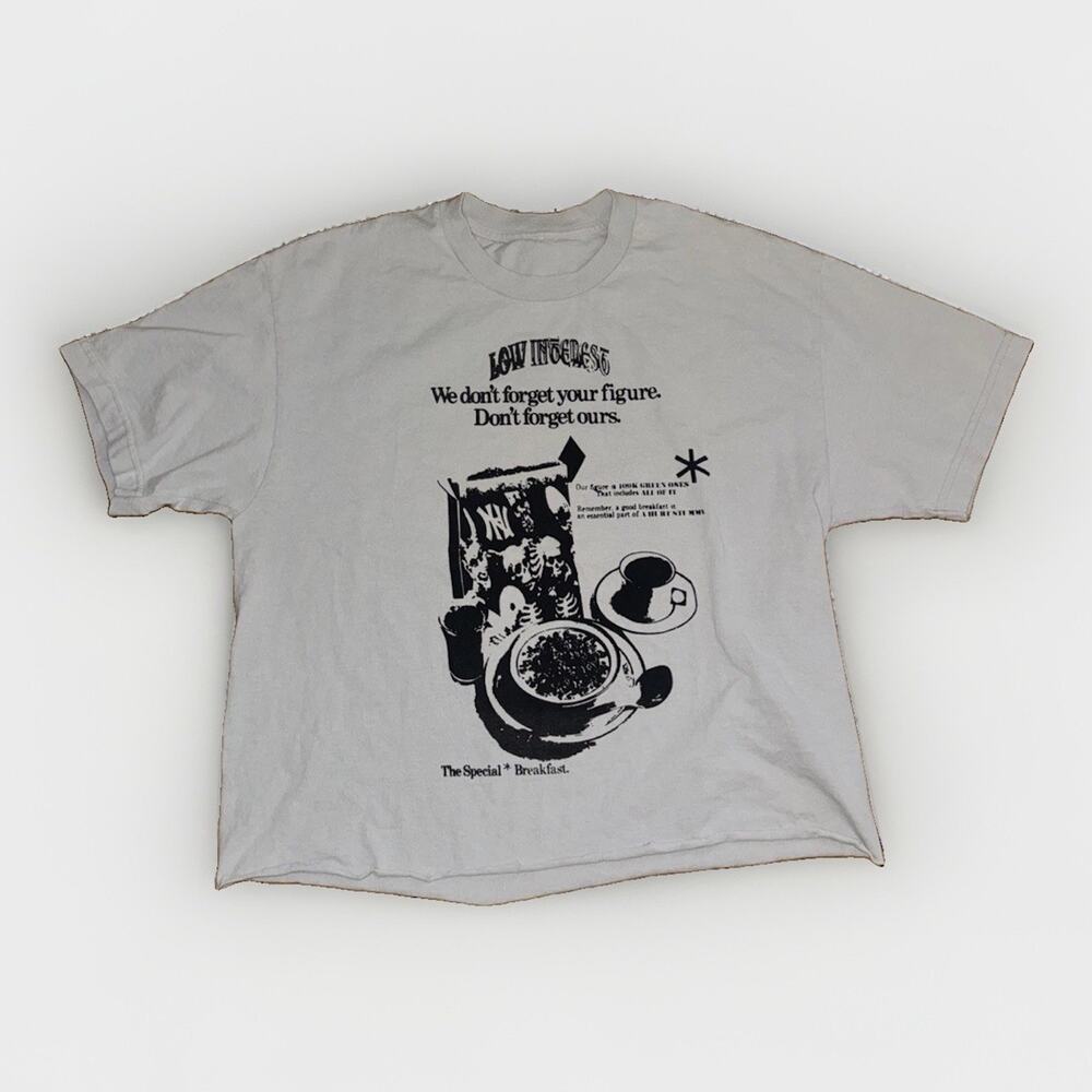 Low Interest Clothing T-shirt Large 21x22 Cropped Grey Streetwear Designer Punk